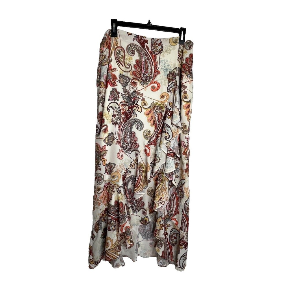 Etcetera Y2K Boho Paisley Tired Ruffle Loralei Gilmore Girls VTG Sz L 12